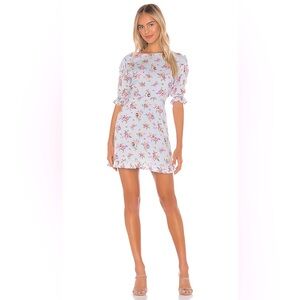 NWOT Faithfull the Brand Floral Baby Blue Florence Mini Dress Juliette 4
